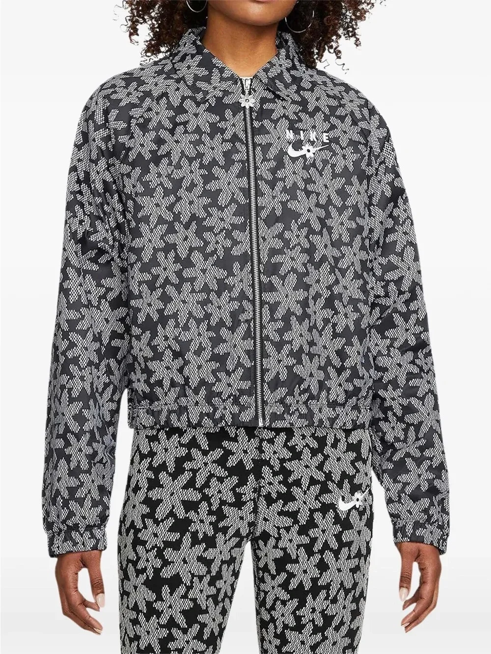 New - Nike Black & Gray Patterned Jacket
